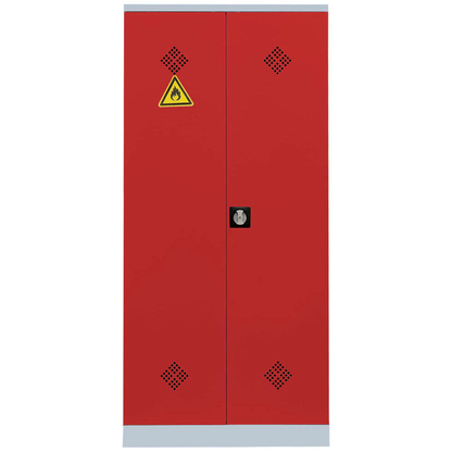 Artikelbild 2 für LÜLLMANN Umweltschrank 566254 feuerrot, lichtgrau 4 Fachböden 91,6 x 42,2 x 195,0 cm, aufgebaut, 1 St., Artikelnummer 183679