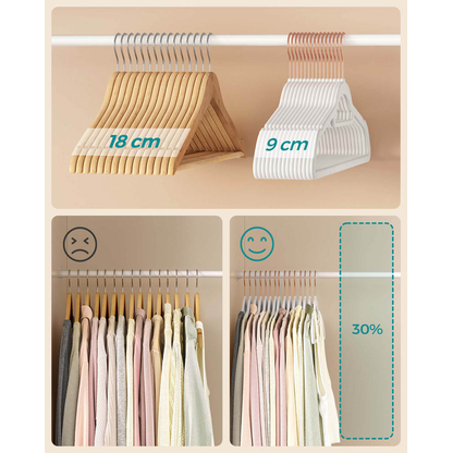 Artikelbild 6 für SONGMICS Kleiderbügel weiß, 50 St., Artikelnummer 290672
