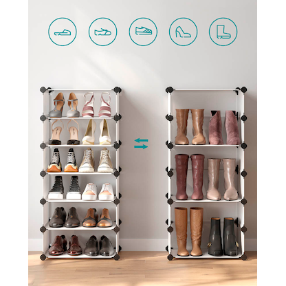 Artikelbild 6 für SONGMICS Schuhschrank, LPC10W weiß 43,0 x 31,0 x 173,0 cm, 1 St., Artikelnummer 439598