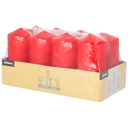 Artikelbild 3 für STARPAK Stumpenkerzen rot, 8 St., Artikelnummer 514133