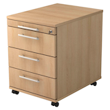 Artikelbild 1 für HAMMERBACHER Orbis Rollcontainer eiche 4 Auszüge 42,8 x 58,0 x 59,0 cm, Artikelnummer 636934