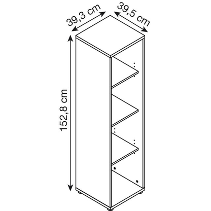 Artikelbild 2 für MÖBELPARTNER Aktenregal 4000 eschegrau 39,3 x 39,5 x 152,8 cm, 1 St., Artikelnummer 896304