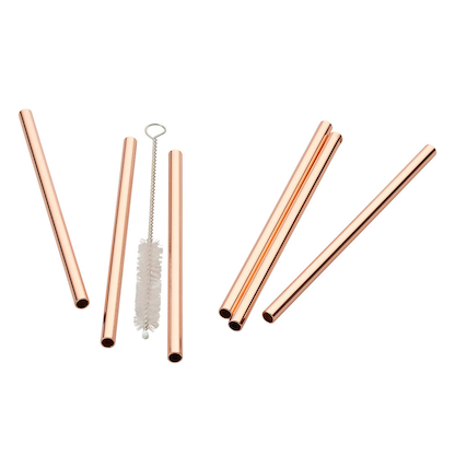 Artikelbild 4 für 6 Echtwerk Edelstahl-Strohhalme braun, Artikelnummer 649949