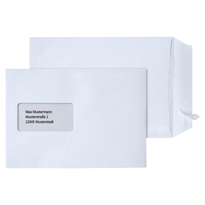 Artikelbild für STEINMETZ Versandtaschen DIN C5 mit Fenster weiß 500 St., Artikelnummer 243939