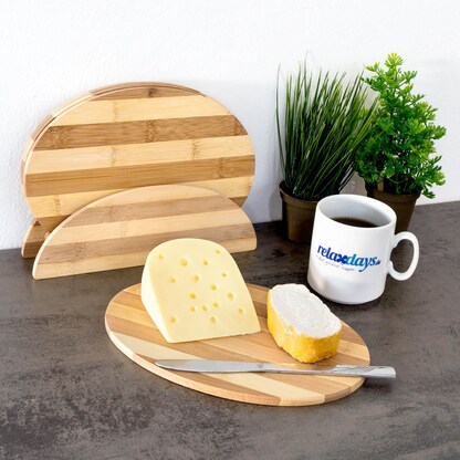 Artikelbild 2 für relaxdays Frühstücksbretter braun 25,0 x 18,0 cm 4-tlg., 4 St., Artikelnummer 471547