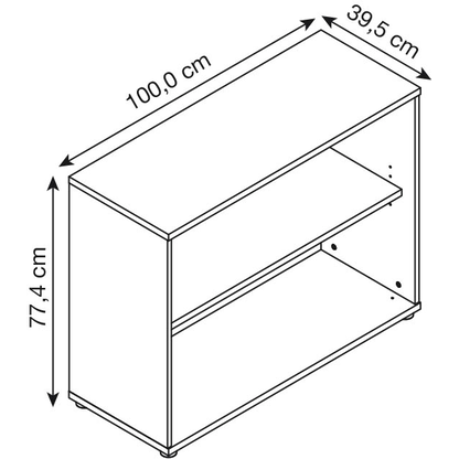 Artikelbild 2 für MÖBELPARTNER Aktenregal 4000 eschegrau 100,0 x 39,5 x 77,4 cm, 1 St., Artikelnummer 895997