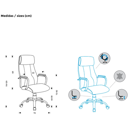Artikelbild 6 für rocada Chefsessel, 986V22 Kunstleder schwarz, Gestell chrom, Artikelnummer 986604