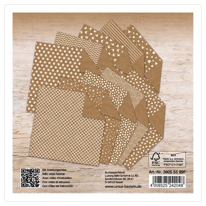 Artikelbild 3 für URSUS® Faltblätter Kraftpapier braun-weiß 100 St., Artikelnummer 232807