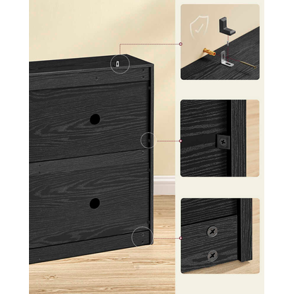 Artikelbild 5 für VASAGLE Schuhschrank, LBC035B01 schwarz 4 Fachböden 105,5 x 24,0 x 82,7 cm, Artikelnummer 760799