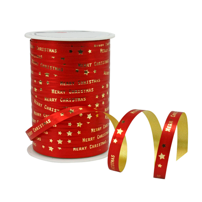 Artikelbild für PRÄSENT Geschenkband Merry Christmas matt rot/gold 10,0 mm x 100,0 m, Artikelnummer 537136