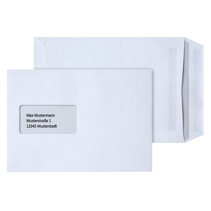 Artikelbild für STEINMETZ Versandtaschen DIN C5 mit Fenster weiß 250 St., Artikelnummer 606632