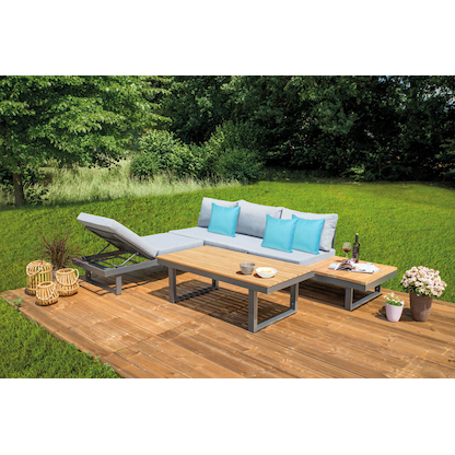 Artikelbild 14 für greemotion Loungegruppe San Jose grau, anthrazit Holz, Metall, 13-teilig, Artikelnummer 422727