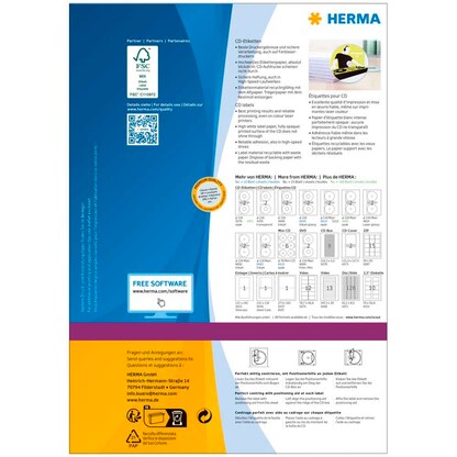 Artikelbild 2 für HERMA CD-Etiketten 4471 weiß, 200 Etiketten , Artikelnummer 710038