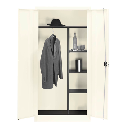 Artikelbild für mauser Stahlschrank BF 5K - 9010/9010 reinweiß 3 Fachböden 95,0 x 50,0 x 195,0 cm, aufgebaut, 1 St., Artikelnummer 600732