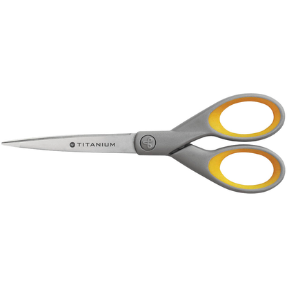Artikelbild für WESTCOTT Papierschere TITANIUM Super grau-gelb 18,0 cm, Artikelnummer 398289