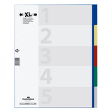 Artikelbild 1 für DURABLE Ordnerregister DIN A4 Vollformat, Überbreite blanko blau, gelb, rot, grün, grau 5-teilig, 1 Satz, Artikelnummer 432906