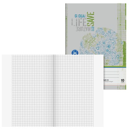 Artikelbild für BRUNNEN Schulheft Recycling Lineatur 10 kariert DIN A5 Außenrand, 16 Blatt, 1 St., Artikelnummer 163091