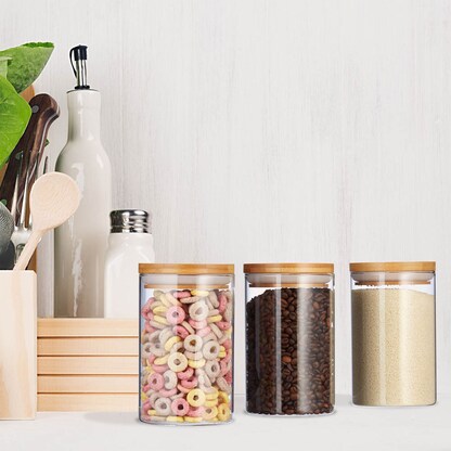 Artikelbild 3 für relaxdays Vorratsdosen 16,0 cm hoch transparent 0,8 l, 3 St., Artikelnummer 382802