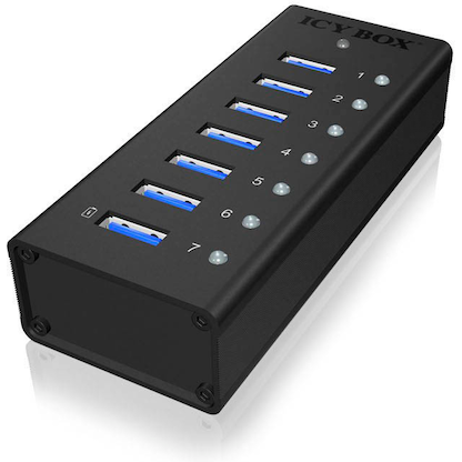 Artikelbild 2 für RaidSonic ICY BOX® USB-Hub IB-AC618 7-fach schwarz, Artikelnummer 394993