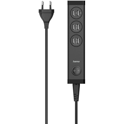 Artikelbild für hama USB-Ladestation Ladekabel mit Adapter schwarz, 34 Watt, Artikelnummer 821191