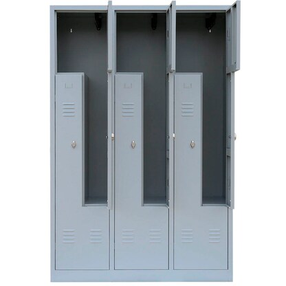 Artikelbild 2 für LÜLLMANN Z-Spind lichtgrau 525120, 6 Schließfächer 118,5 x 50,0 x 180,0 cm, Artikelnummer 186498