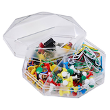 Artikelbild 1 für Gowi Büroklammern Sortimentbox 196 teilig farbsortiert kunststoffüberzogen, 196 St., Artikelnummer 271639