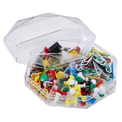 Artikelbild für Gowi Büroklammern Sortimentbox 196 teilig farbsortiert kunststoffüberzogen, 196 St., Artikelnummer 271639