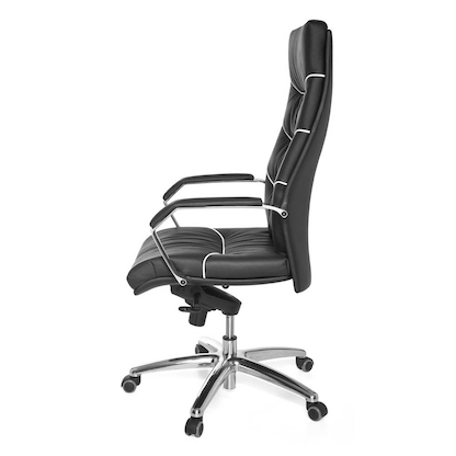 Artikelbild 3 für AMSTYLE XXL Chefsessel, SPM1.163 Leder schwarz, Gestell silber, Artikelnummer 564031