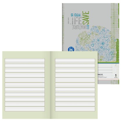 Artikelbild für BRUNNEN Schulheft Recycling Lineatur 1 liniert DIN A5 ohne Rand, 16 Blatt, 1 St., Artikelnummer 162757