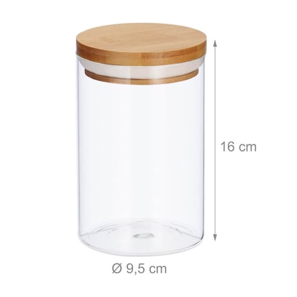 Artikelbild 4 für relaxdays Vorratsdosen 16,0 cm hoch transparent 0,8 l, 3 St., Artikelnummer 382802