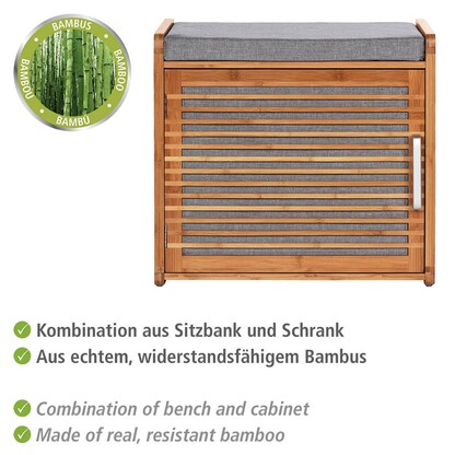 Artikelbild 4 für WENKO Schuhschrank Bahari, 62218100 braun, grau 2 Fachböden 50,0 x 33,0 x 45,0 cm, Artikelnummer 530826