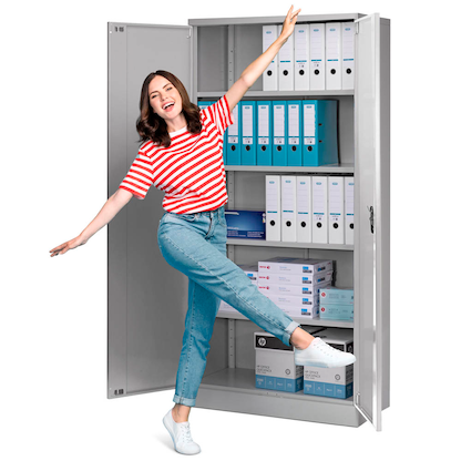 Artikelbild 12 für Gürkan Stahlschrank 100064 lichtgrau 4 Fachböden 92,0 x 42,0 x 195,0 cm, zerlegt, 1 St., Artikelnummer 552968