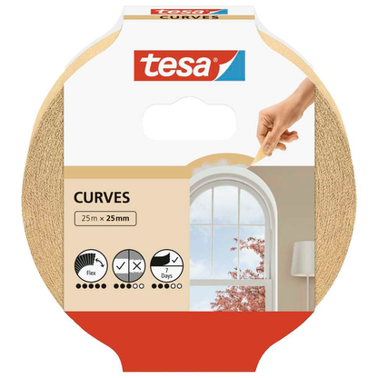 Artikelbild für tesa KURVEN Kreppband beige 25,0 mm x 25,0 m 1 Rolle, Artikelnummer 723959