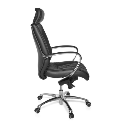 Artikelbild 5 für AMSTYLE Chefsessel, SPM1.158 Leder schwarz, Gestell silber, Artikelnummer 564075