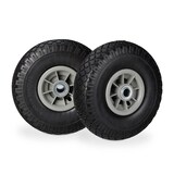 Artikelbild 1 für relaxdays Sackkarrenräder luftbereift schwarz, grau Vollgummi Felgen, Achse 2,0 cm, Artikelnummer 452403