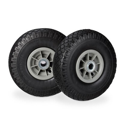 Artikelbild für relaxdays Sackkarrenräder luftbereift schwarz, grau Vollgummi Felgen, Achse 2,0 cm, Artikelnummer 452403