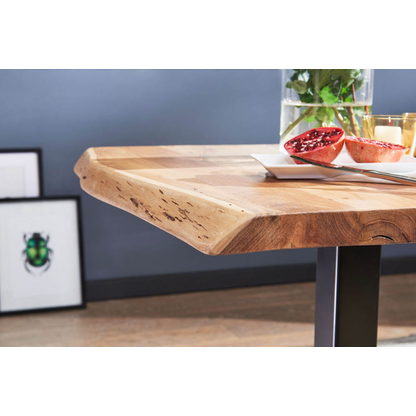 Artikelbild 6 für WOHNLING Esstisch akazie quadratisch, Mittelfuß schwarz, 80,0 x 75,0 x 75,0 cm, Artikelnummer 907851