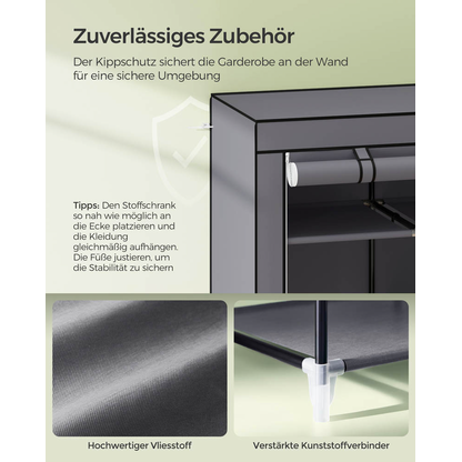 Artikelbild 9 für SONGMICS Stoffschrank, RYG12G grau 150,0 x 45,0 x 175,0 cm, 1 St., Artikelnummer 439586