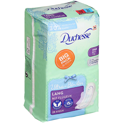 Artikelbild 2 für Duchesse Binden Ultra Lang mit Flügeln für mittlere bis starke Tage, 24 St., Artikelnummer 902351