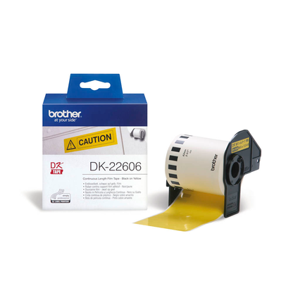 Artikelbild für brother Endlosetikett für Etikettendrucker DK22606 gelb, 62,0 mm, 1 x 1 Etiketten, Artikelnummer 556753