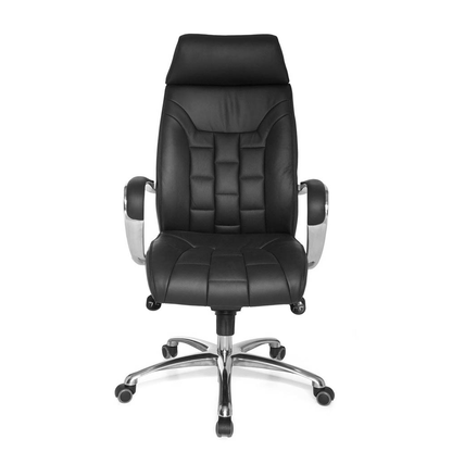 Artikelbild 2 für AMSTYLE Chefsessel, SPM1.158 Leder schwarz, Gestell silber, Artikelnummer 564075