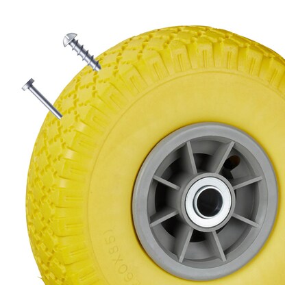 Artikelbild 5 für relaxdays Sackkarrenräder luftbereift gelb, grau Vollgummi Felgen, Achse 2,0 cm, Artikelnummer 452381
