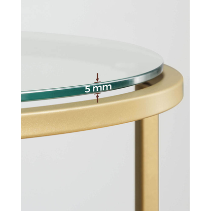 Artikelbild 7 für VASAGLE Beistelltisch rund Glas gold 50,0 x 50,0 x 55,0 cm, 1 St., Artikelnummer 262719