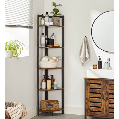 Artikelbild 4 für VASAGLE Eckregal braun, schwarz 30,0 x 30,0 x 150,0 cm, 1 St., Artikelnummer 290118