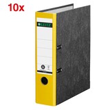 Artikelbild 1 für AKTION: LEITZ 1080 Ordner gelb marmoriert Karton 8,0 cm DIN A4, 10 St., Artikelnummer 653818