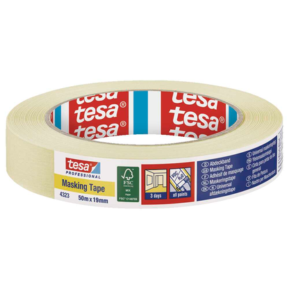 Artikelbild für tesa Masking Tape Kreppband beige 19,0 mm x 50,0 m 1 Rolle, Artikelnummer 723918