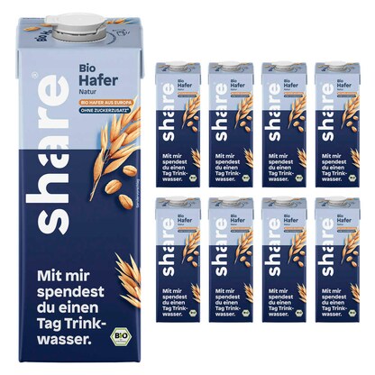 Artikelbild für share Bio-Haferdrink 8x 1,0 l, Artikelnummer 742949