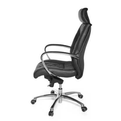 Artikelbild 3 für AMSTYLE Chefsessel, SPM1.158 Leder schwarz, Gestell silber, Artikelnummer 564075