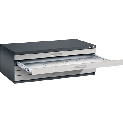 Artikelbild für CP 7100 Planschrank schwarzgrau, weißaluminium 5 Schubladen 110,0 x 76,5 x 42,0 cm, 1 St., Artikelnummer 682258
