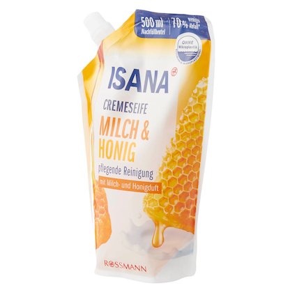 Artikelbild 3 für ISANA Milch & Honig Flüssigseife Nachfüllpackung 500 ml, Artikelnummer 386567